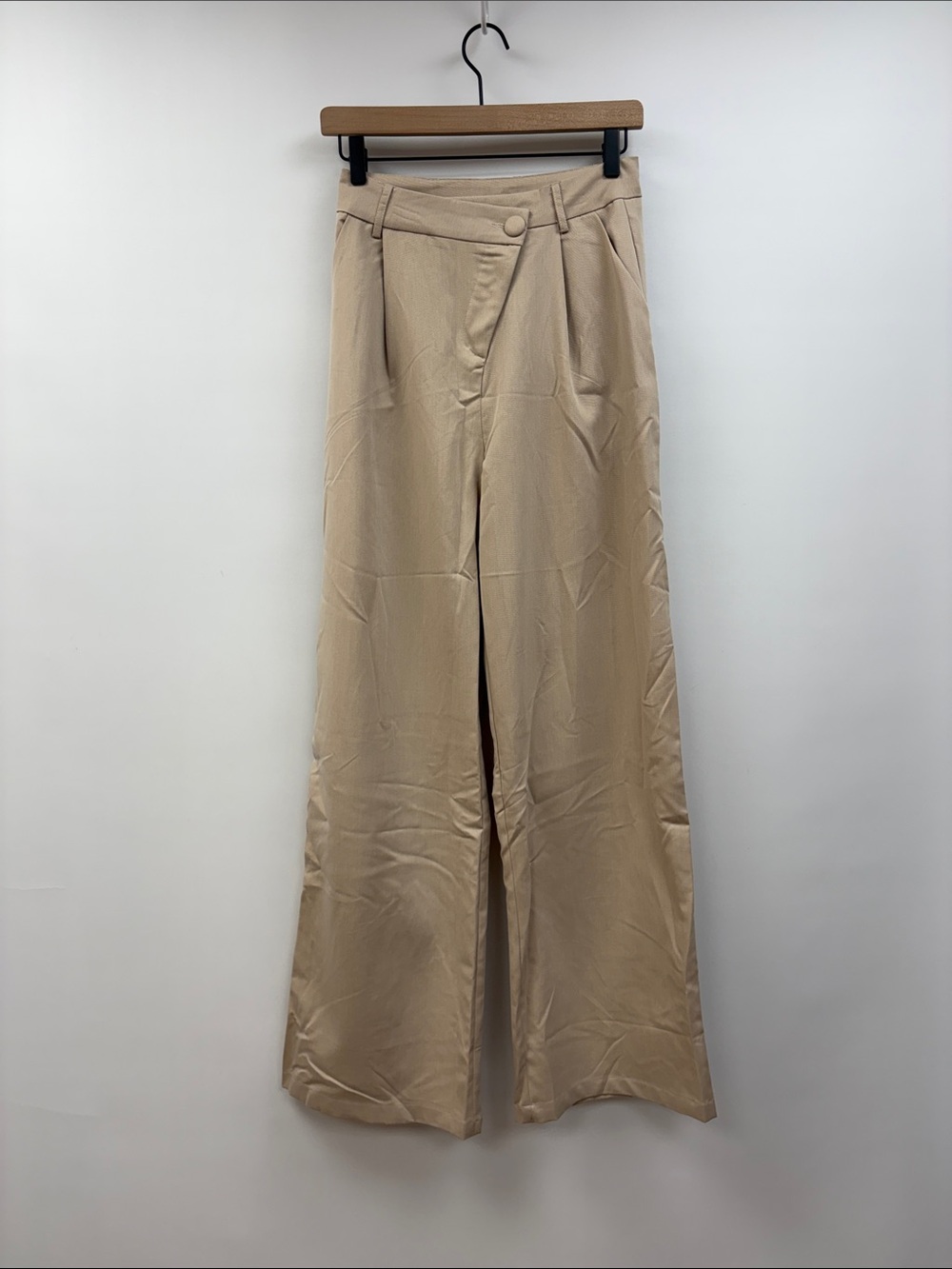 NWT Idem Ditto High Rise Criss-Cross Pleated Flared Wide Leg Trouser Pant Small